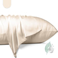100% Mulberry Silk Pillowcase 2 Pack,Standard Size Silk Pillow Cases for Hair and Skin,Silky Smooth Bed Pillow Cover with Hidden Zipper,Natural Silk Pillow Case Set of 2 (Beige, Standard 20X26)