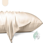 100% Mulberry Silk Pillowcase 2 Pack,King Size Silk Pillow Cases for Hair and Skin,Silky Smooth Bed Pillow Cover with Hidden Zipper,Natural Silk Pillow Case Set of 2 (Beige, King 20X36)