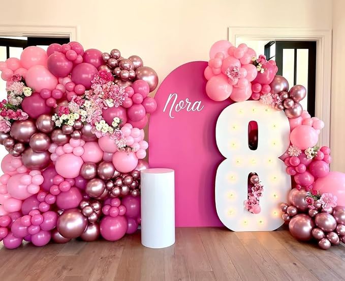 Pink Balloons Garland Arch Kit 170pcs, Hot Pink Metallic Pink Shades of Pink - Image 4