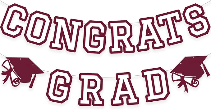 Congrats Grad Banner Graduation Party Banner Decoration Hanging Garland High by Unknown