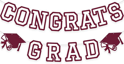 Congrats Grad Banner Graduation Party Banner Decoration Hanging Garland High by Unknown