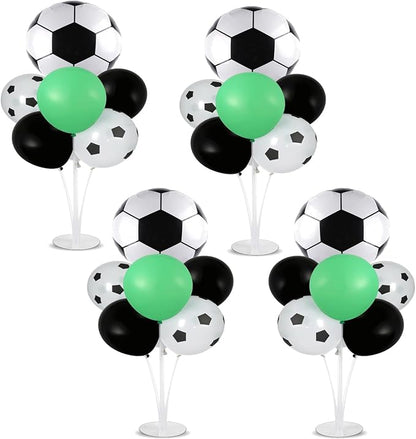 4 Sets Soccer Party Balloons Stand Kit, Soccer Party Balloon Centerpiece by Unknown