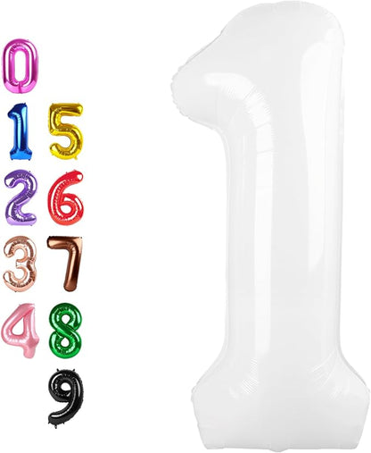 Number Balloons 1 Balloon White by Enyeopd
