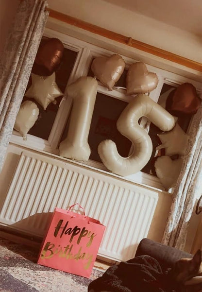 15 Balloon Numbers 40Inch for 15th Year Old Birthday Decorations, Cream | 40In - Image 2