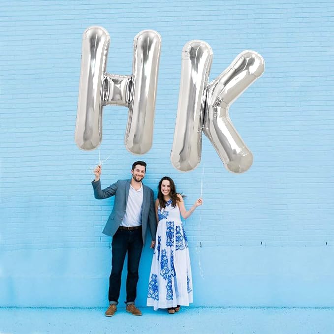 TONIFUL 40 Inch Large Silver Letter K Foil Balloons Alphabet Balloons | Giant - Image 5