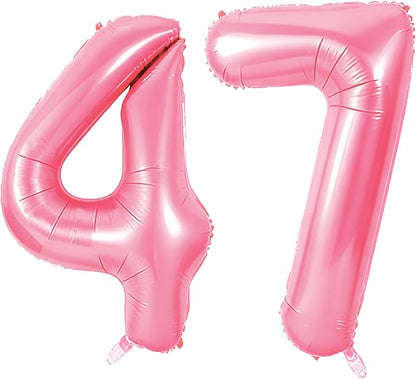 Number 47 Balloons for 47th Birthday Party Decorations, 0-100 Large No.47 by Joycard