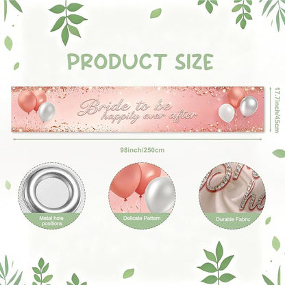 Pink Bride To Be Banner Happily Ever After Bridal Shower Wedding Banner | - Image 2