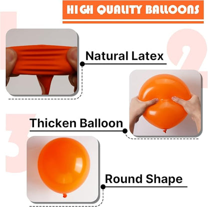 PartyWoo Orange Balloons 50pcs Orange Latex Helium Balloons 5 Inch | Birthday - Image 8