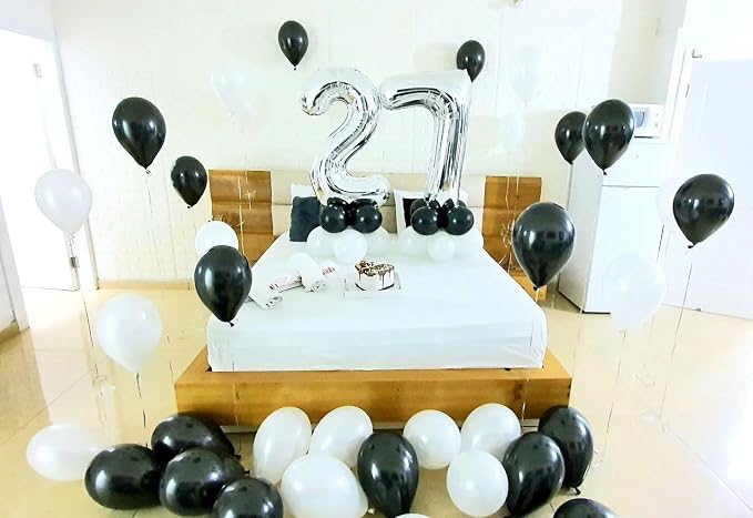 Silver Number 7 Balloon 40 Inch, 7th Birthday Party Decorations Men Women | - Image 4