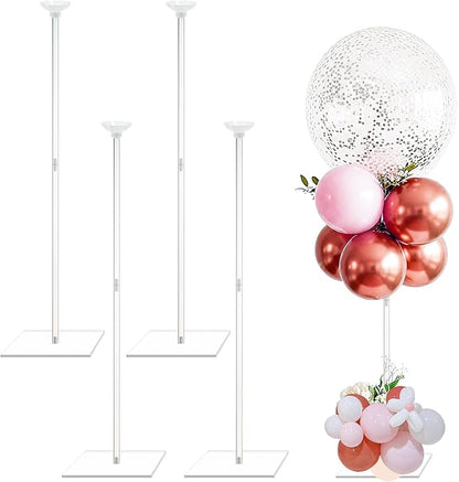 4 Pack Clear Acrylic Balloon Stands by Yudlto