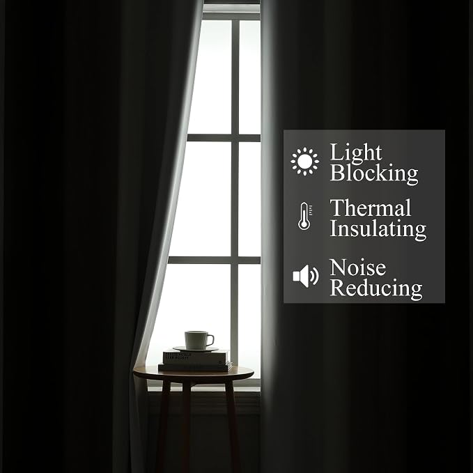 Brown and Greyish White Ombre Blackout Curtains - Image 3