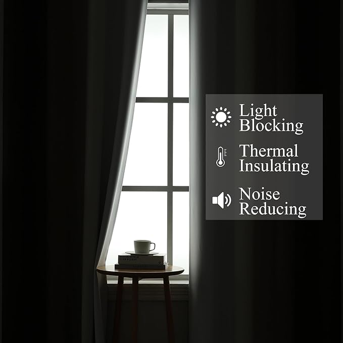 Brown and Greyish White Ombre Short Blackout Cafe Curtains 36 Inch Length - Image 3
