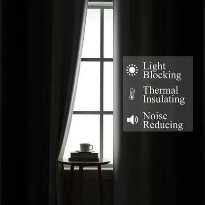 Brown and Greyish White Blackout Curtains 72 Inch Length 2 Panels Set, Full - Image 3