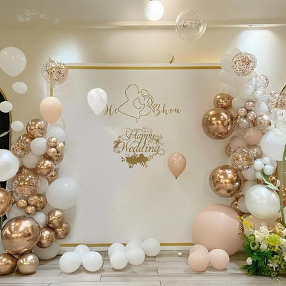 White Champagne Gold Balloon Garland Arch Kit - Image 7