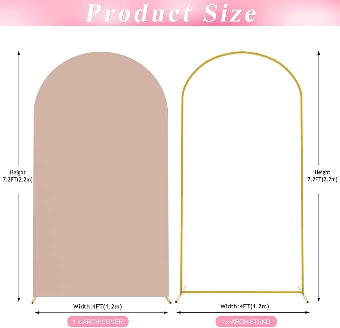 7.2FT Arch Backdrop Stand and Cover Set, Arch Stand - Image 2