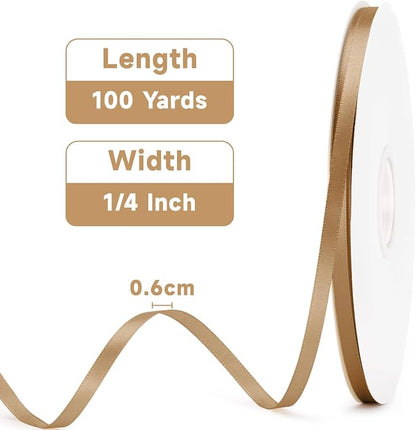 KINGLAKE Light Brown Satin Ribbon - Image 2