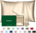 Mulberry Silk Pillowcase for Hair and Skin, SGMSILK 22 Momme Natural Silk Pillow Cases with Zipper, 6A Soft and Smooth Single Sided Pure Silk Pillow Cover (Champagne, Queen 20"x30")