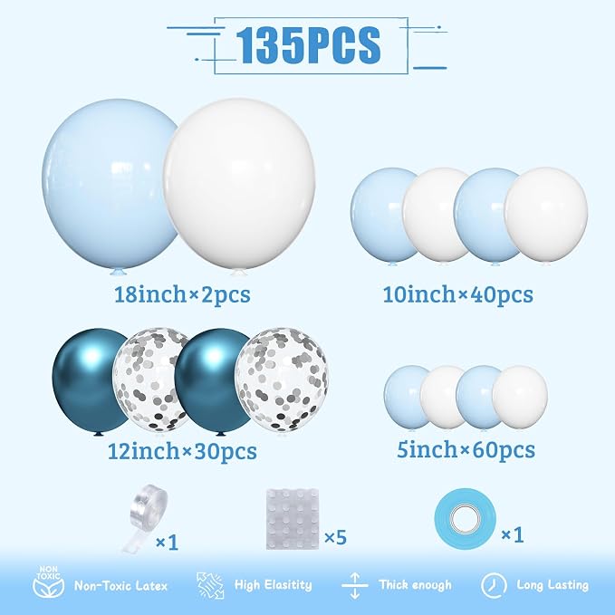 KARLURE Blue Balloon Arch Kit Garland - Image 2