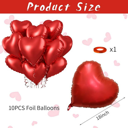 Biapian Red Heart Balloons, Valentine Decorations, Anniversary - Image 2
