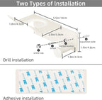 Hair Dryer Holder, Dyson Hair Dryer Holder, Blow Dryer Holder with Cord Hook SUS304 Stainless Steel Wall Mount, Self Adhesive/Screw Space Saving Hairdryer Holder for Bathroom White Ptalseaw