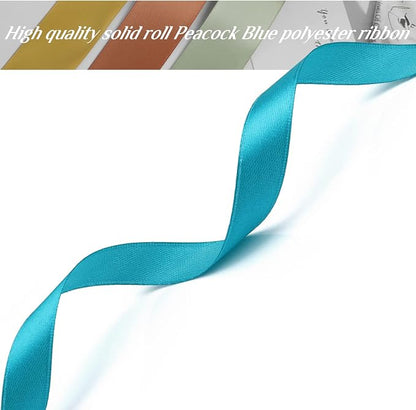 Nsilu 1/2 inch, Peacock Blue Ribbon - Image 3