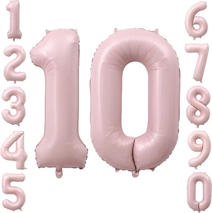 40" Light Pink Foil Number 10 Balloon by TNCDJKPA