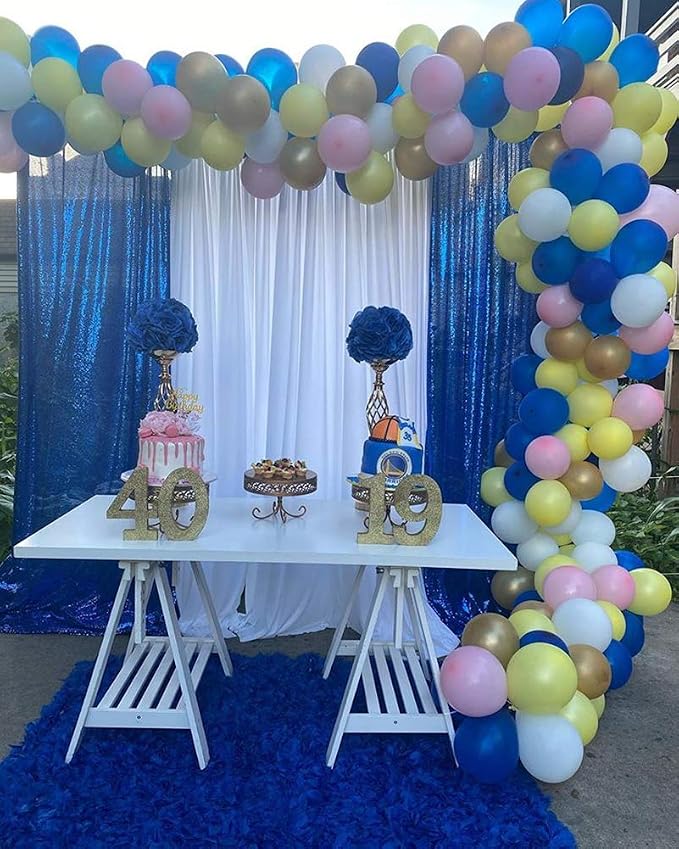 Sequin Backdrop Navy 4 Pieces 2FTx8FT Shimmer Birthday Wedding Photograph Baby - Image 6