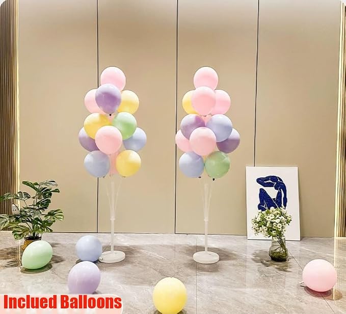 Leesoot 2 Sets 62inch Macarons Floor Balloon Column Kit Stand - Image 5