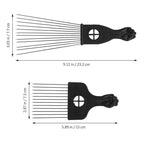TIDTALEO 4Pcs Metal Hair Pick Comb Set with 12-Prong Stainless Steel Afro Pick Detangler for Thick Curly Hair Styling and Hairdressing Use