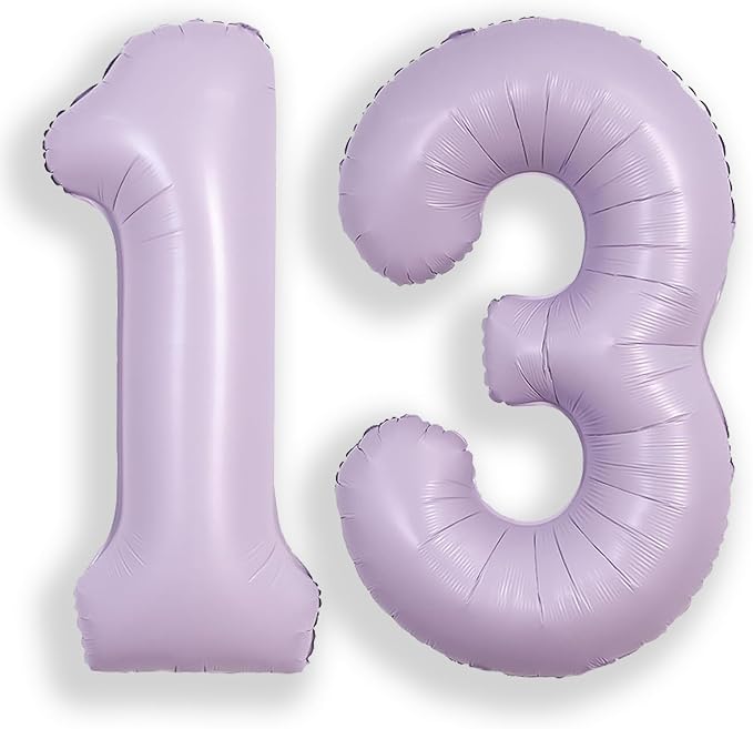 SUWEN 40 Inch Light Purple Lavender Big 13 Balloon Number Foil Helium 0-9 | by SUWEN