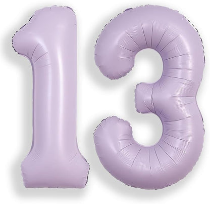 SUWEN 40 Inch Light Purple Lavender Big 13 Balloon Number Foil Helium 0-9 | by SUWEN