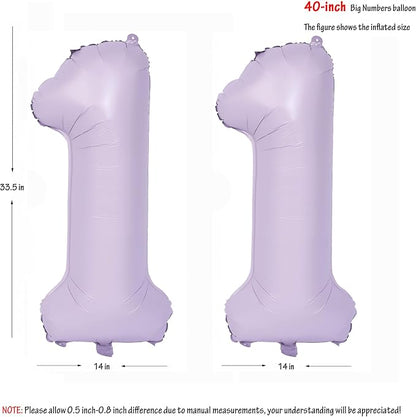 40 In Matte Purple Number Balloons Helium Foil Mylar Balloon Digital 11 | - Image 2