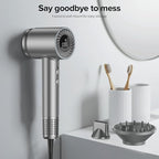 Hair Dryer, 150000 RPM Brushless Motor with 500M Negative Ions, Fast-Dry Lightweight Design, ThermoControl & Magnetic Nozzle/Diffuser, Low Noise Salon Blow Dryer for All Hair, Travel, Home