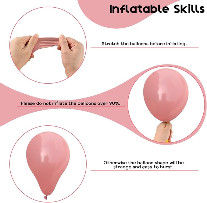 Pink White Balloons Rose Gold Blush White Balloon 60pcs 12inch Latex Helium - Image 4
