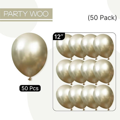 PartyWoo Metallic Gold Balloons 50pcs Chrome Gold Color 12 Inch | Balloons - Image 6