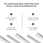 Gentlemen Republic Taper Comb for Fades, Blending and Men Hair Cuts – Soft Round Tips, Soft Touch, Strong Teeth with Strong Body – Made for Barbers, at-home Grooming and Styling