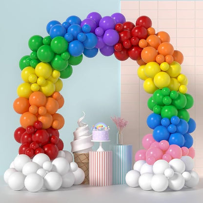 CANREVEL 129pcs Rainbow Balloon Arch Kit 18 12 10 5 Inch, Colorful Balloons by CANREVEL