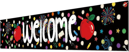 Letjolt Black Welcome Banner Back to School Supplies 6 Ft | Decorations by Letjolt
