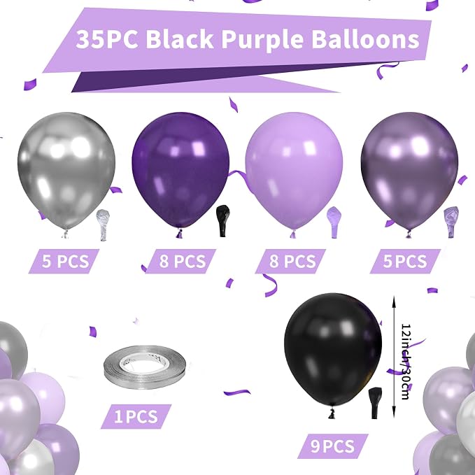 Purple and Black Balloons - Image 2