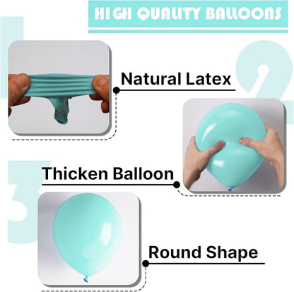 PartyWoo Teal Balloons 50pcs Pastel Teal Turquoise Color 5 Inch | Balloons - Image 6