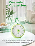 Visual Timer for Kids, 60-Minute Countdown Timer for Classroom Office Kitchen, Desk Timer Kids Time Management Tools with Silent Operation, Pomodoro Time Rainbow Pattern