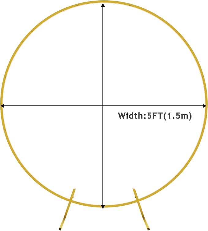 Round Backdrop Stand 5FT Gold Metal Circle Balloon Arch Frame | Metal Circle - Image 4