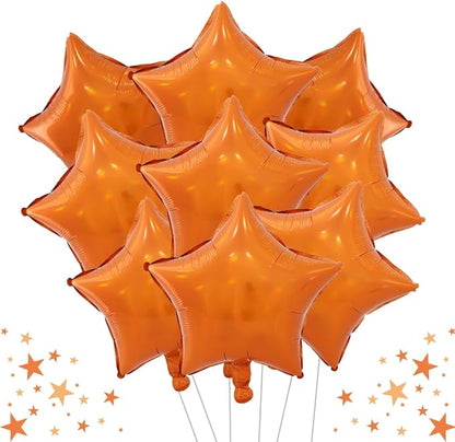TONIFUL 15 Pcs Star Shaped Balloons 18 Inch Iridescent Orange Foil Balloon | by TONIFUL