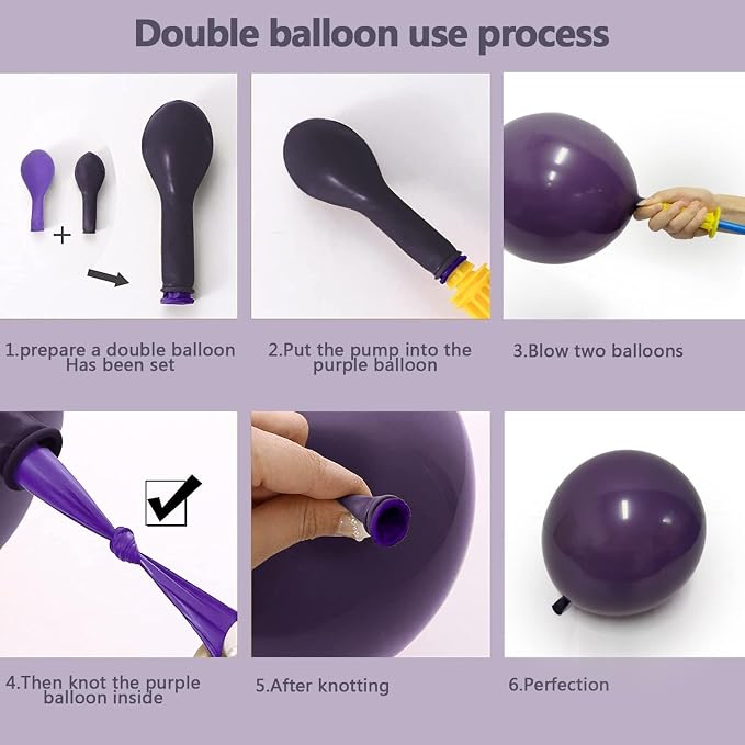 Dark Purple Balloons Double Stuffed Purple Balloon Garland Pastel Lavender - Image 4