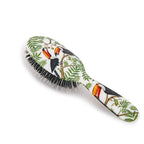 Rock & Ruddle Natural Mixed Boar Bristle Hair Brush for Women and Kids (Small/Travel Size, 17.5cm) - Perfect for Wet or Dry Hair, Detangling Smoothing Blowdrying - Made in UK - Toucans