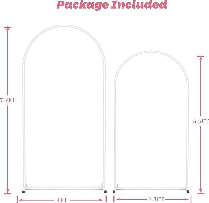 Arch Backdrop Stand Set of 2, Birthday Party, Baby Shower, Graduation, Floral - Image 3