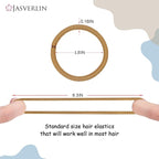 No Metal Hair Ties Brown Elastics Nylon for Women Girls Large Thick Fine Beauty Hair Ties Ponytail Holder Snag Free No Damage No Breakage 4mm 50 pcs JASVERLIN (Light Ash brown)