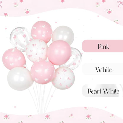 60pcs Pink Bow Balloons 12inch - Image 4