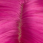 BUFASHION 14" Women Short Hot Pink Kinky Straight Cosplay Synthetic Wigs With Air Bangs 46 Colors Available (Hot Pink)