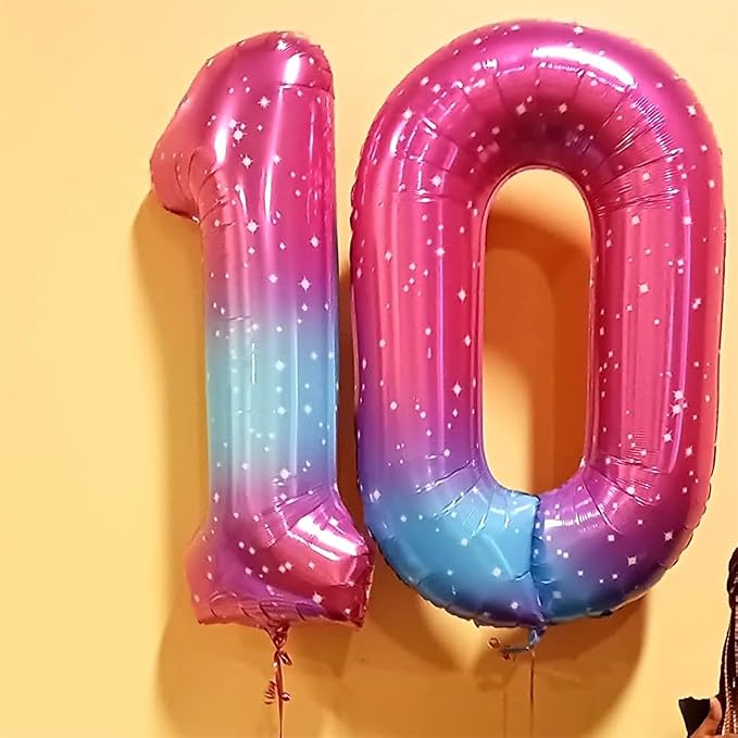 40 Inch Gradient Rainbow Number 1 Balloon - Image 7
